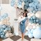 124PCS Dusty Blue Balloon Arch Kit, Blue and White Balloon Garland, Macaron Light Blue Sand White Party Decorations for Baby Shower Bridal Birthday